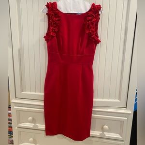 Antonio Melani size 0 dress with gorgeous sleeves and a silver accented zipper